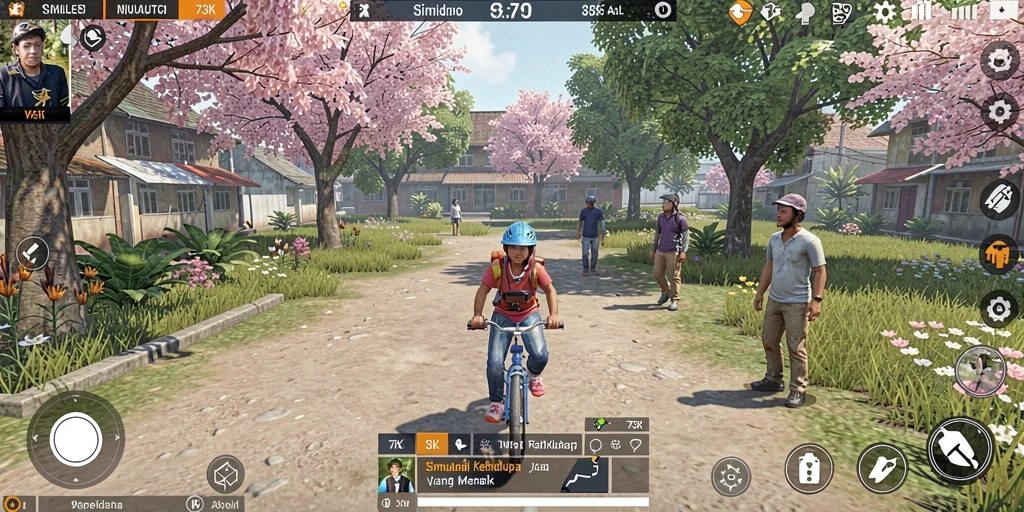 Tangkapan layar menunjukkan gameplay menarik dari 73K.