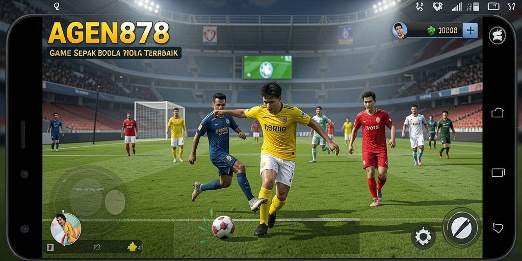Tangkapan layar utama AGEN878 menunjukkan aksi permainan sepak bola yang seru.