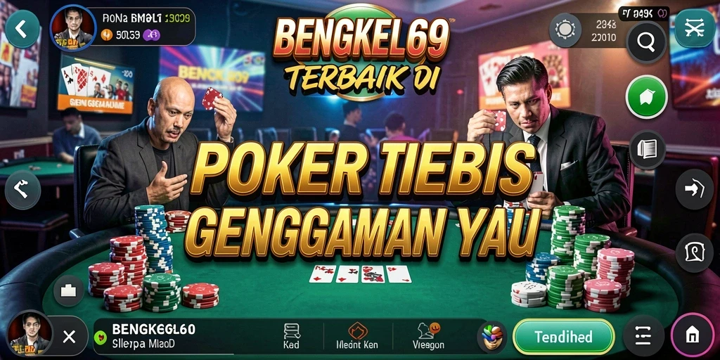 Tampilan menarik saat bermain poker di BENGKEL69.