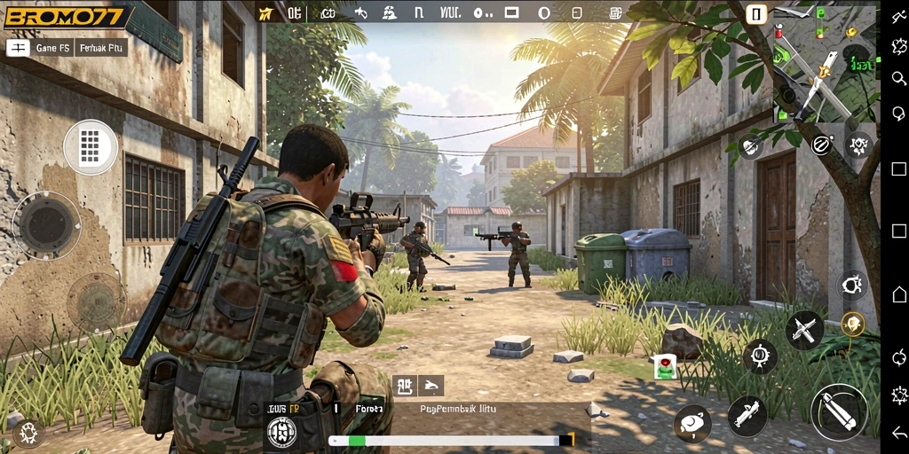 Gameplay BROMO77 yang mendebarkan dengan aksi tembak-menembak yang intens.