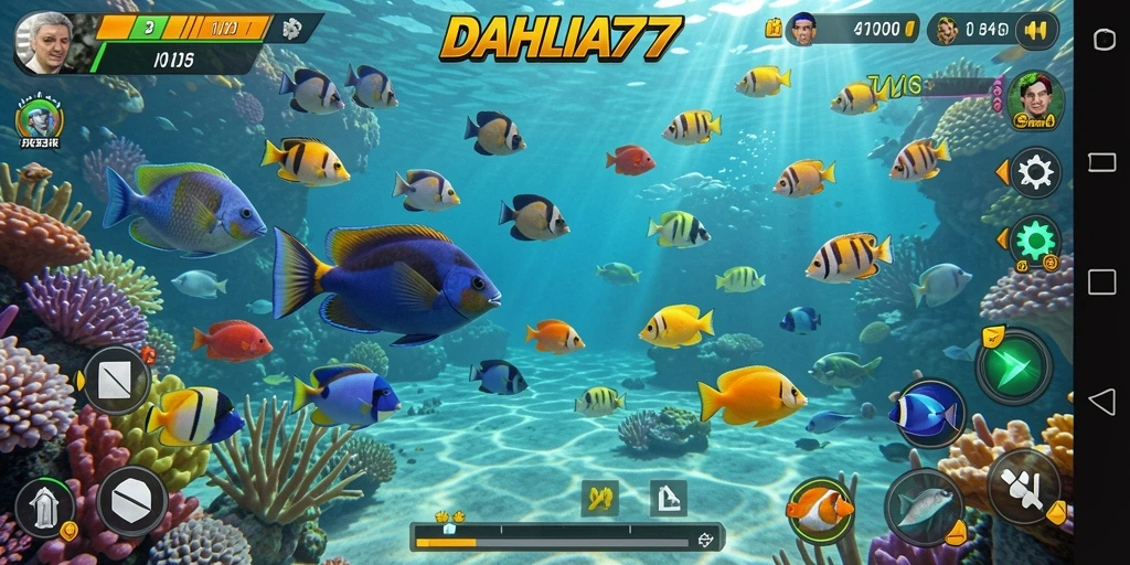Tampak aksi menangkap ikan yang mendebarkan di DAHLIA77.