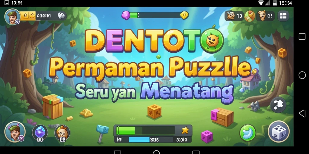 Tampilan gameplay DENTOTO yang seru dengan tantangan Puzzle.