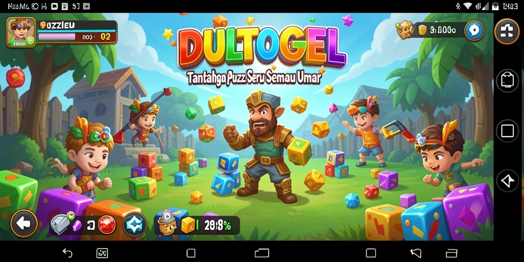 Tampilan gameplay puzzle yang menantang di DULTOGEL.