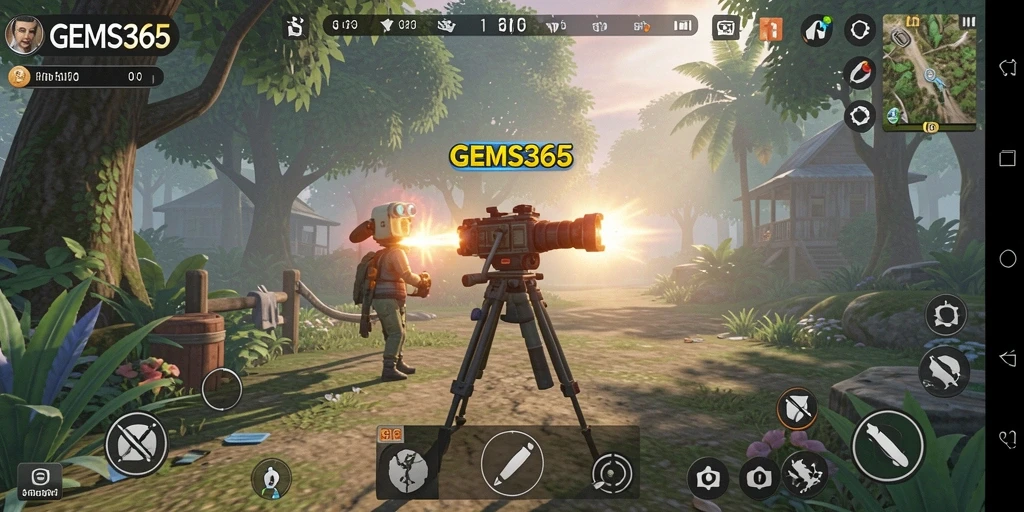 Tangkapan layar dari gameplay GEMS365 yang menampilkan simulasi kehidupan.
