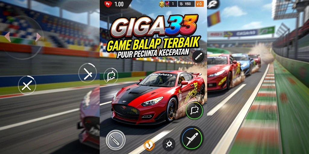 Gambar menunjukkan aksi seru balapan dalam GIGA33 yang penuh adrenalin.