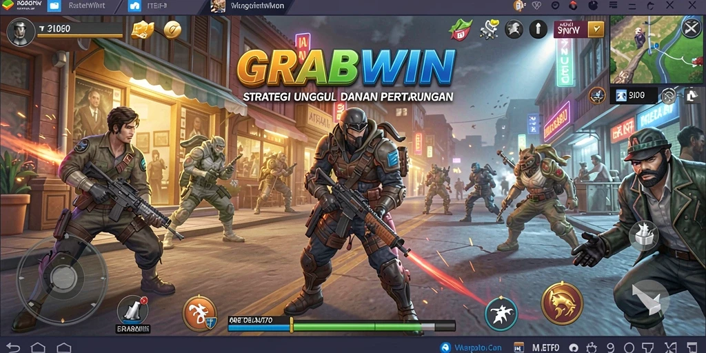 Tampilan gameplay menegangkan dalam GRABWIN yang penuh strategi.