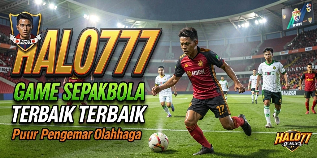 Screenshot menunjukkan aksi seru pertandingan sepak bola di HALO777.