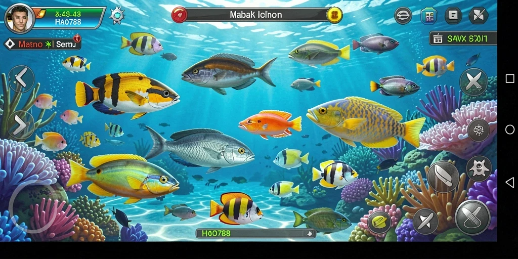 Screenshot menunjukkan aksi seru dalam permainan Tembak Ikan HAO788.