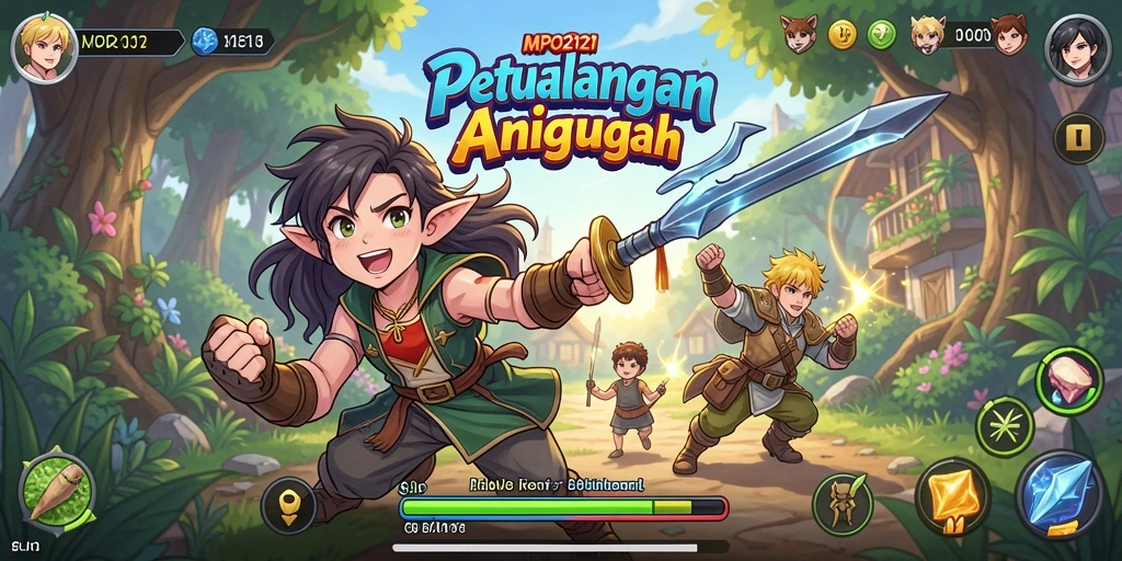 Screenshot MPO2121 menampilkan karakter Anime dalam aksi menarik.