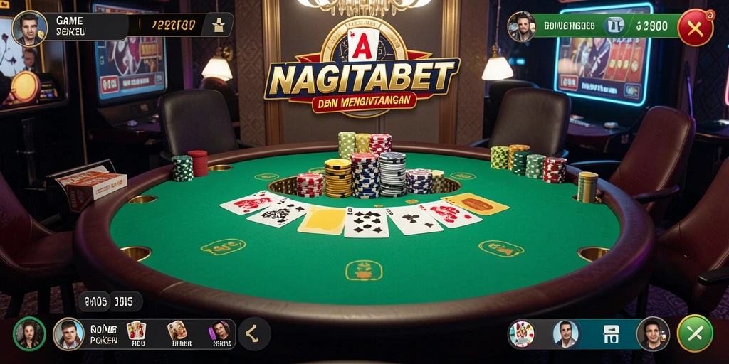 Screenshot gameplay NAGITABET menunjukkan suasana bermain Poker yang seru.