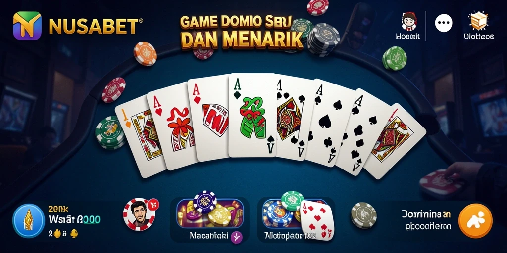 Gameplay seru NUSABET dengan banyak pilihan Domino.