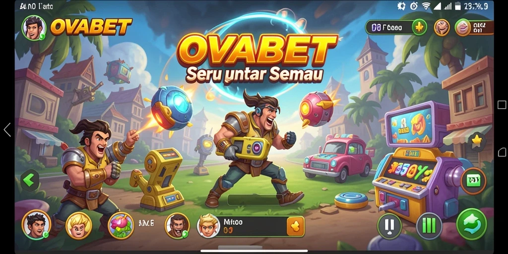Tampilan gameplay seru dari OVABET dengan berbagai karakter dan tantangan menarik.