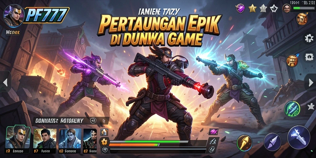 Tampilan gameplay mendebarkan di PF777 saat karakter bertarung.