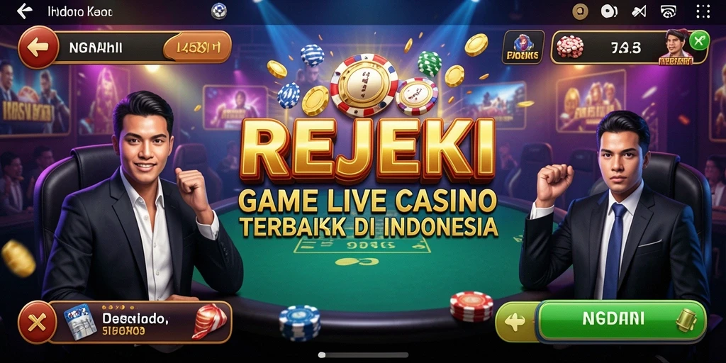 Tampilan gameplay Live Casino yang menarik dan interaktif di REJEKI.