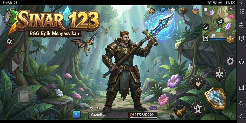 Tangkapan layar menampilkan aksi pertempuran epik di SINAR123.
